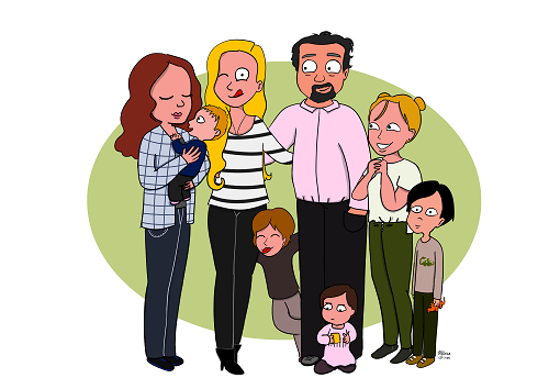Portrait de famille illustré